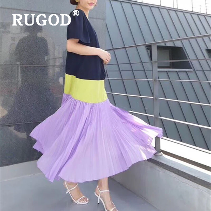 Женское шифоновое платье RUGOD Ins длинное макси в Корейском стиле летнее
