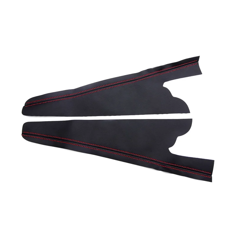 For Jaguar F-PACE- leather Interior Console Gear Shift Box Side foreskin cover trim 2pcs Car styling accessories - Название цвета: Черный
