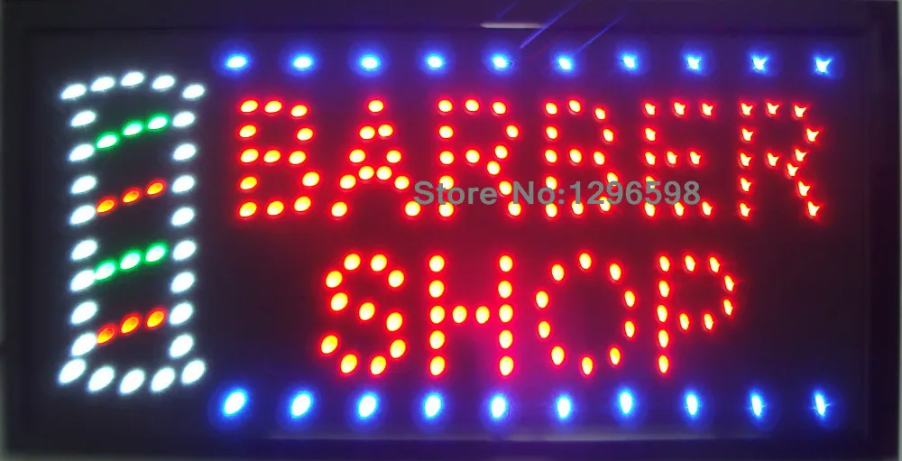

barber shop hot sale custom 10x19 Inch Semi-outdoor Ultra Bright flashing sign of led