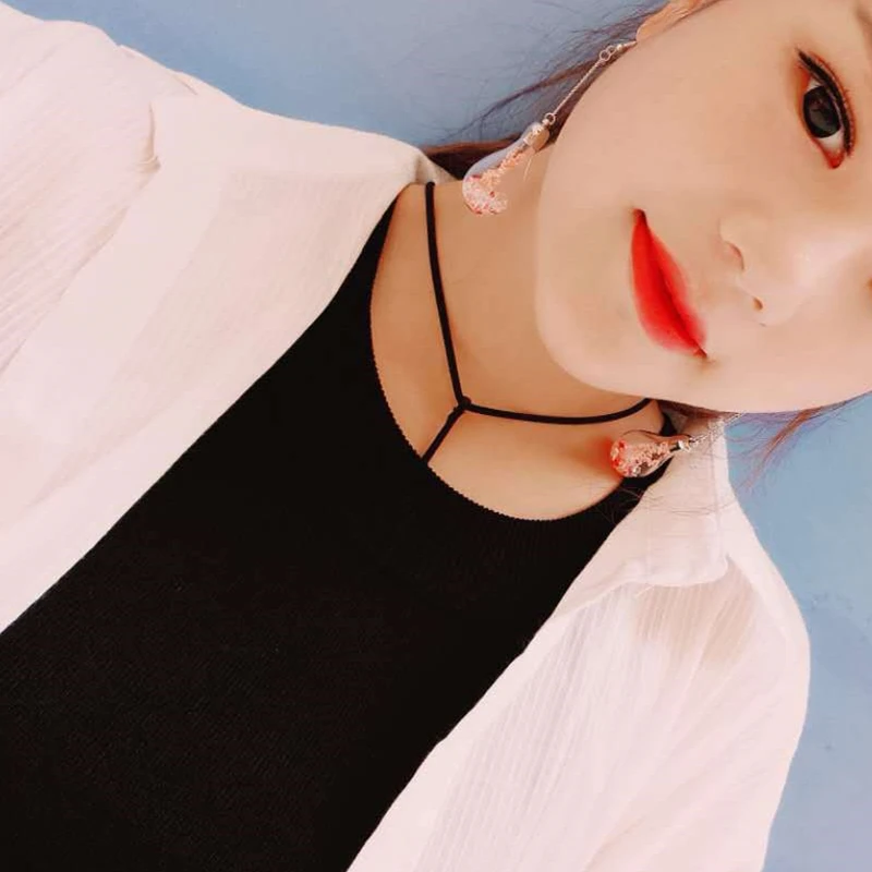 Дорин коробка Для женщин Мода Стекло Висячие Серьги Ухо Сообщение капли воды