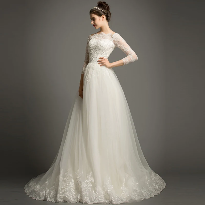 Винтажное кружевное платье с вырезом лодочкой и открытой спиной Vestidos De Novia
