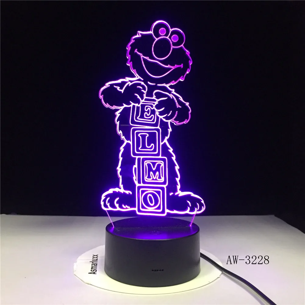 Elmo большая птичья Затирка настольная лампа изменение цвета Lampen детский ночник USB