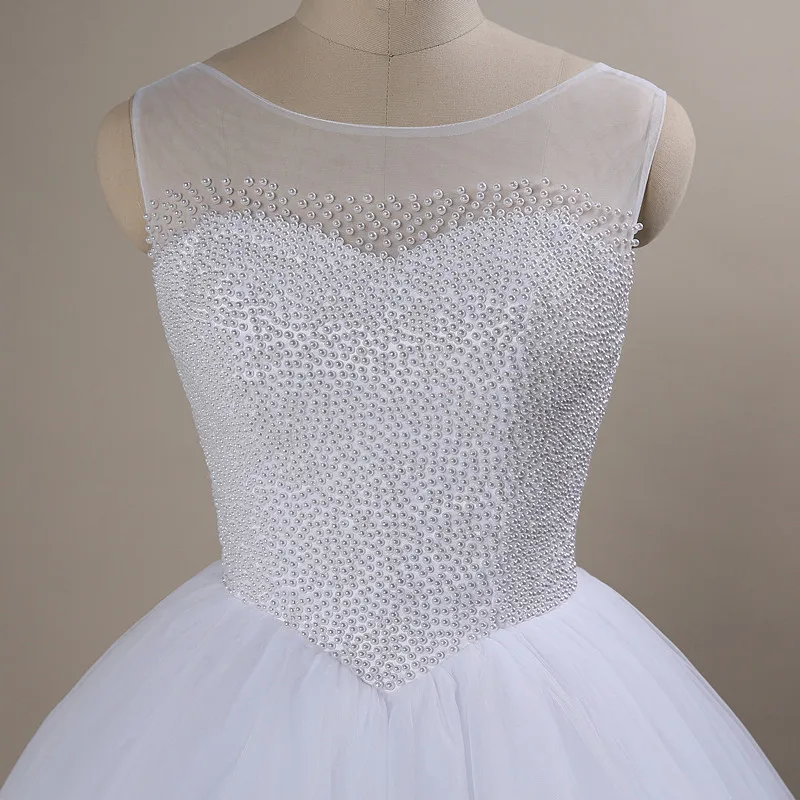 Женское бальное платье QQ Lover на бретельках с жемчугом и бусинами 2019|wedding gowns|bridal