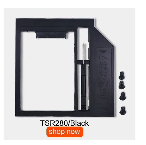 TISHRIC пластик Optibay 2nd HDD Caddy Box 9,5 мм SATA 3,0 для 9/9. 5 мм 2," SSD адаптер CD DVD HDD чехол Корпус для ноутбука