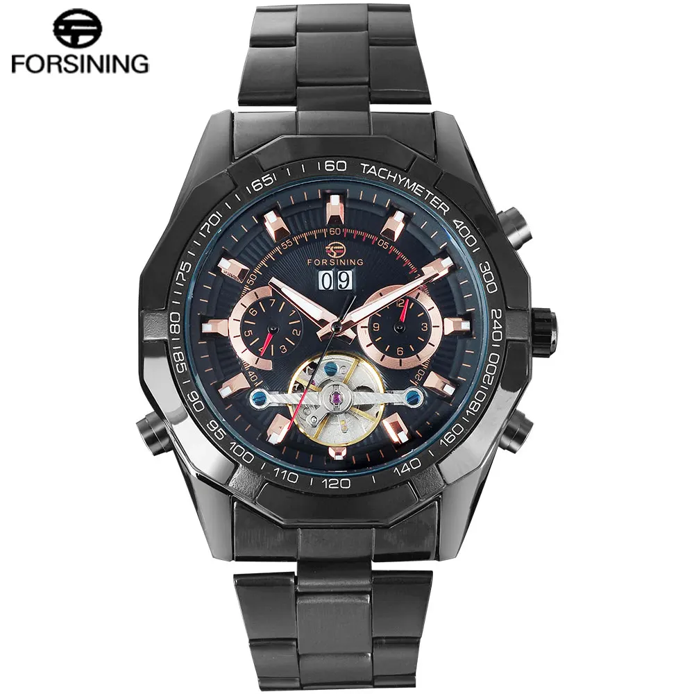 FORSINING мужские часы топового бренда Роскошные Tourbillon Авто Механические наручные