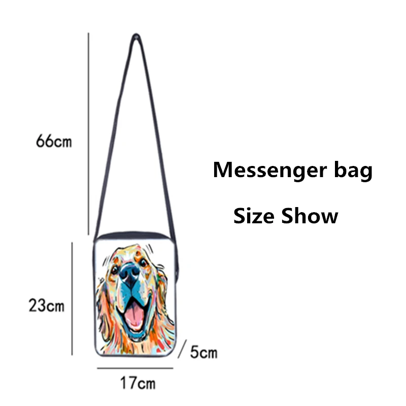 Индивидуальная женская сумка мессенджер через плечо с 3D рисунком животных