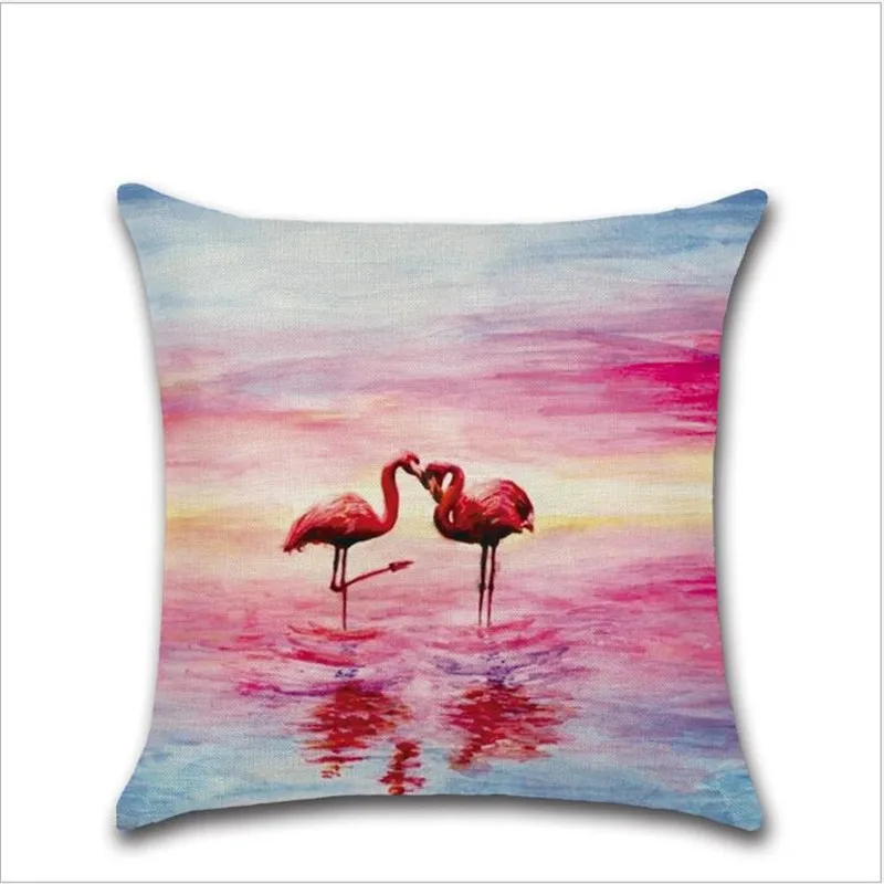 

WINLIFE Flamingo Pillow Case Soft and Breathable Pillowcase Linen Pink Flamingo Pillow Case 45*45