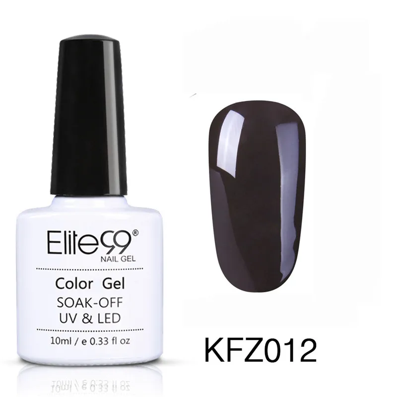 KFZ012 Elite99 10 мл Soak Off дизайн ногтей маникюрный гель для ногтей лак Эмаль Гель лак УФ-гель для ногтей кофе коричневый лак - Цвет: KFZ012