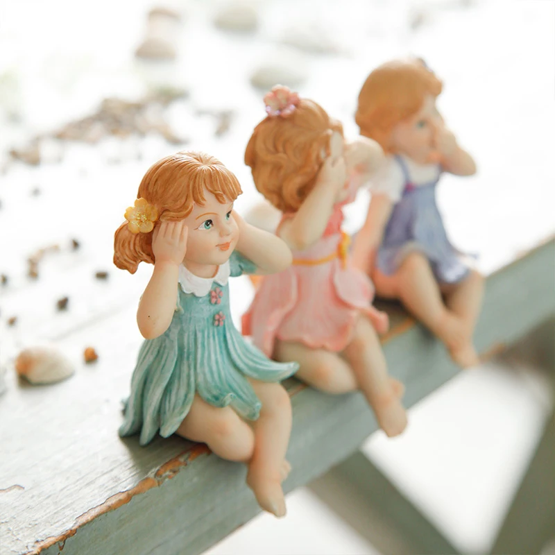 3 Pcs Beautiful Angel Resin Craft Fairy Figurines Wedding Gift Lovely Girls Modal Toys Baby Nordic Cute Mini Fashion Dolls | Игрушки и