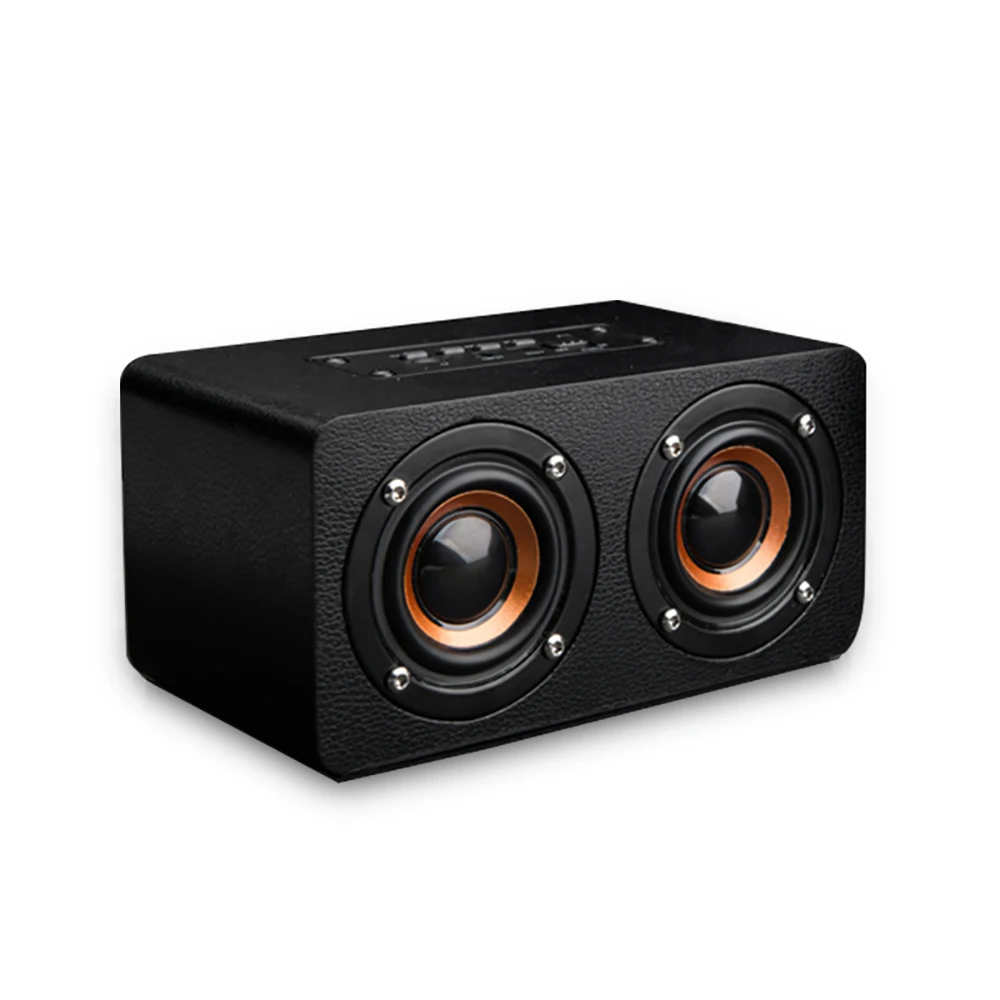 Портативный HiFi беспроводной Bluetooth динамик деревянный бас Altavoz TF FM радио caixa de som