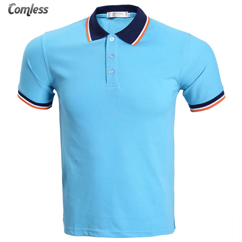 Новинка 2016 Классическая Летняя Стильная мужская рубашка-поло с коротким рукавом
