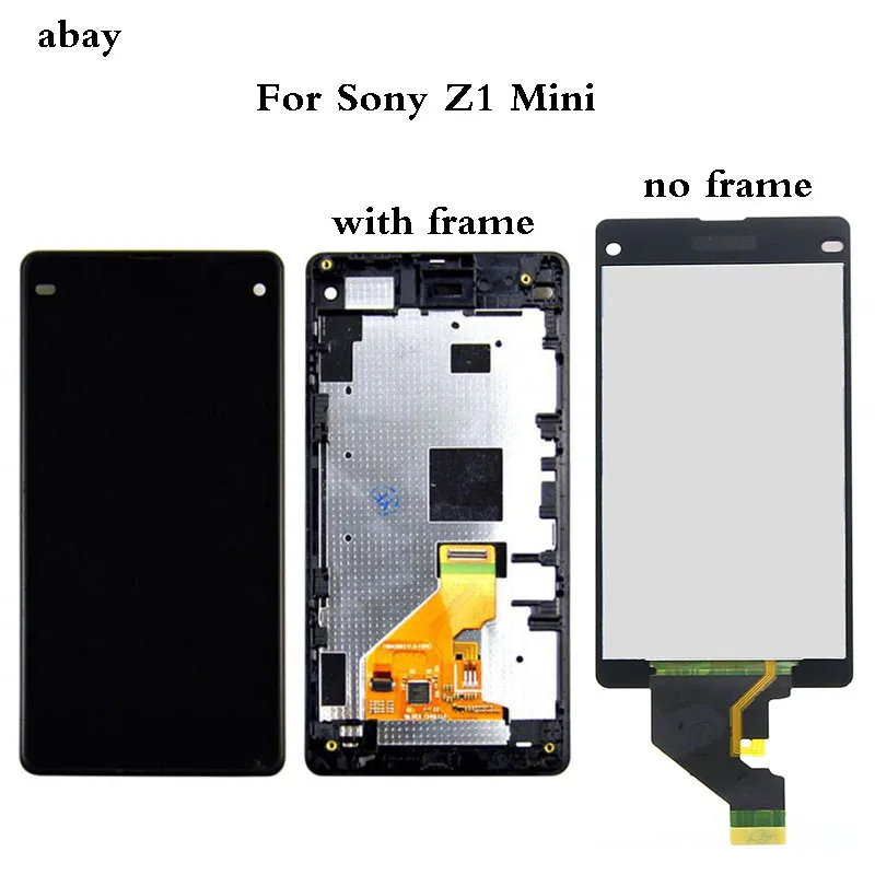 ЖК дисплей 4 3 дюйма для SONY Xperia Z1 Compact сенсорный экран с рамкой Mini D5503 M51W|Экраны