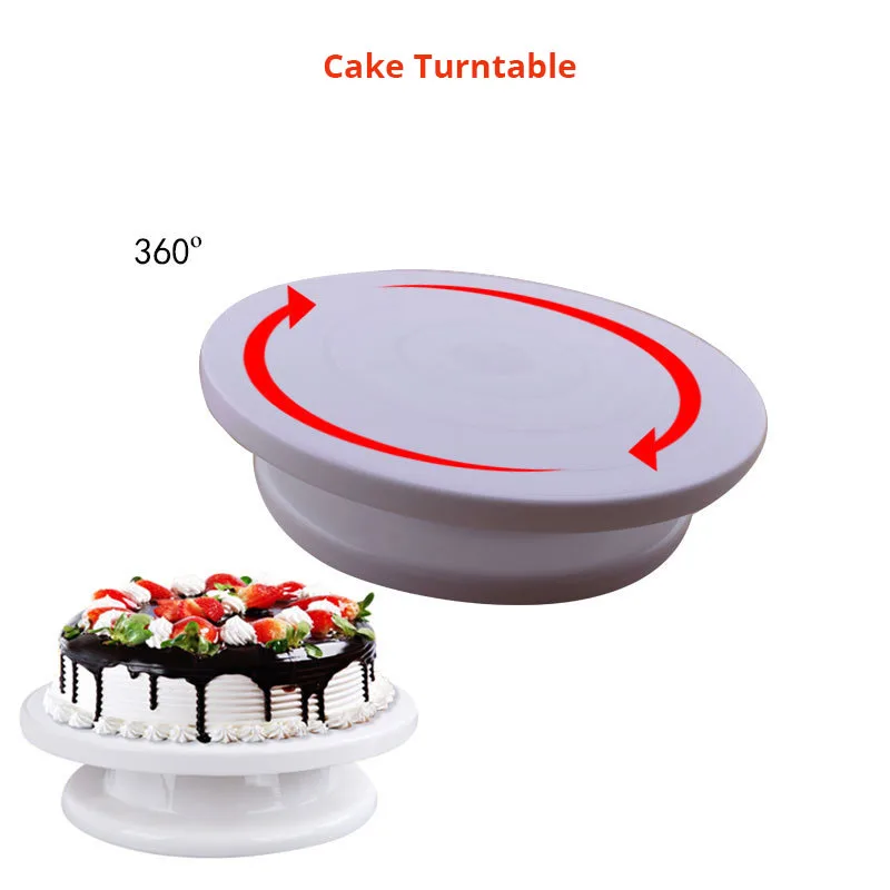 Cake Turntable 14 шт./компл. торт проигрыватель вращающаяся подставка для торта крем скребок Кондитерские насадки для крема "инструменты для украшения тортов из мастики миксер для теста Ножи советы для выпечки - Цвет: Cake Turntable