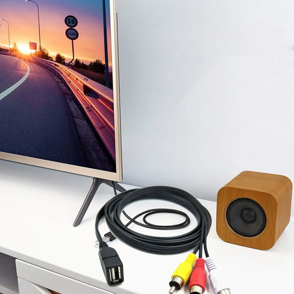 Duttek 5 футов/1 м USB 2 0 Женский 3 RCA Мужской Видео A/V практичный адаптер для видеокамеры