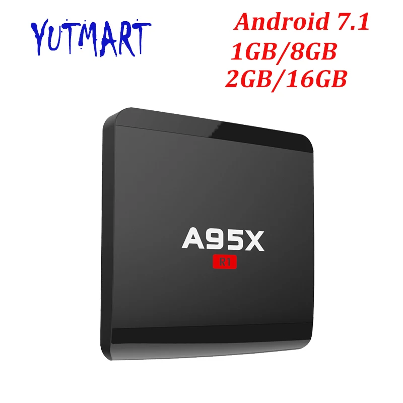 A95X R1 2 GB 16 GB Android 7,1 Smart tv Box Amlogic S905W Quad-corex 1 GB 8 GB 4 K x 2 K HD 2,4G Wifi медиаплеер телеприставка