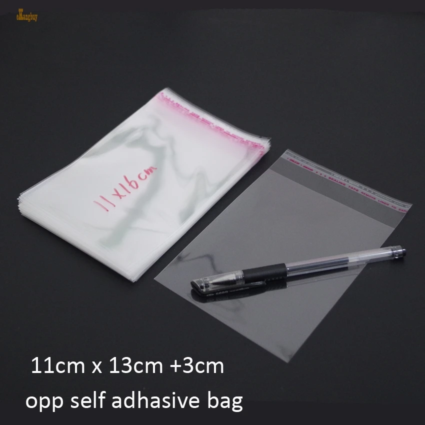 

2021 500pcs/lot 11x13+3cm Clear Opp Self Adhesive Packaging Bags For Magazines, Newspapers, Photos, Cds, Bread, Popcorn, Nuts