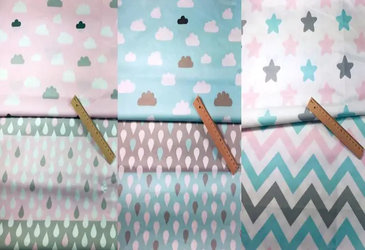 Новый брендовый дизайн красивый дождь Clould Fivestar &amp Stipe хлопчатобумажная ткань 50x160