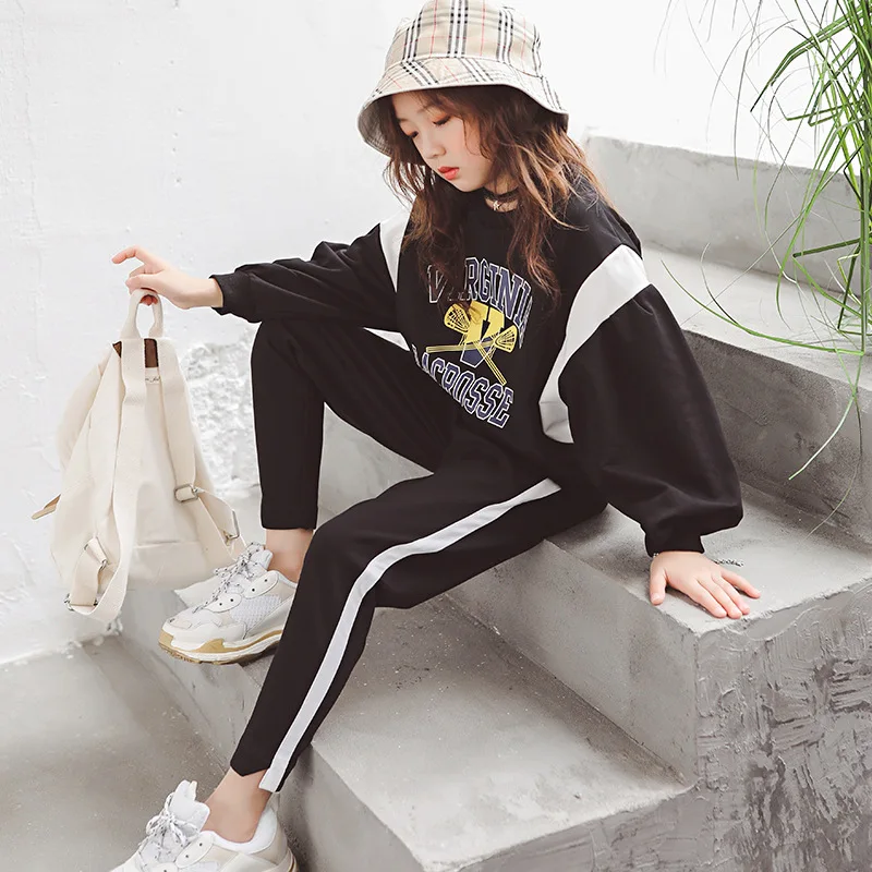 Коллекция 2018 года весенне-осенний комплект одежды для девочек Детский костюм