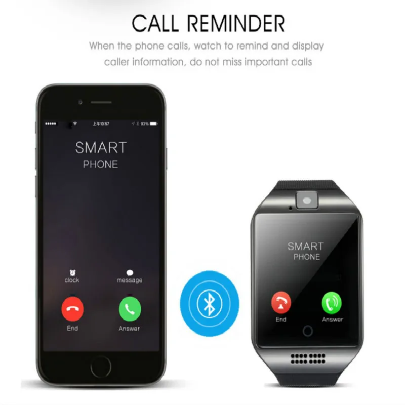 Смарт часы телефон Bluetooth камера SIM TF карта умные для Android Samsung LG Google Pixel и iPhone 7 7Plus 6 6s