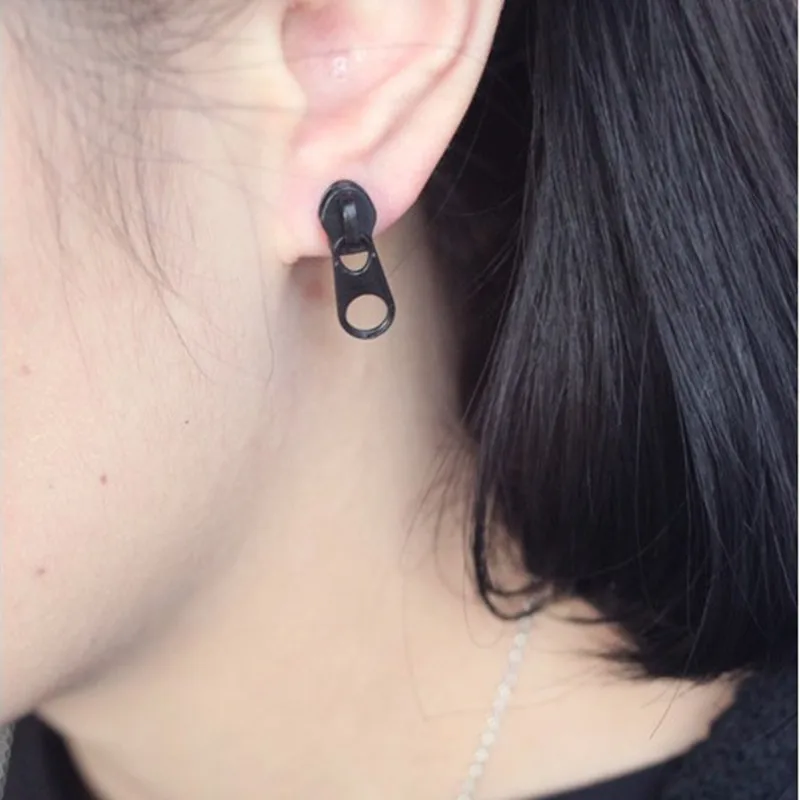 Забавные минималистичные серьги-гвоздики на молнии для женщин модные креативные