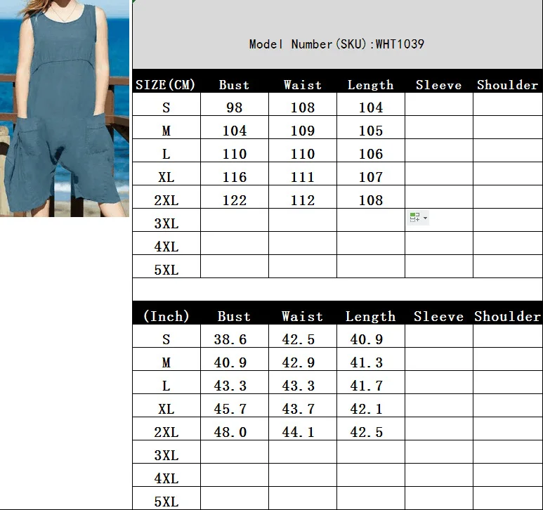 

Summer Simple Solid Color Lady Loose Type Flax Casual Jumpsuit with Pockets Mid-waist Large Size Short Pants Women Casual Wear