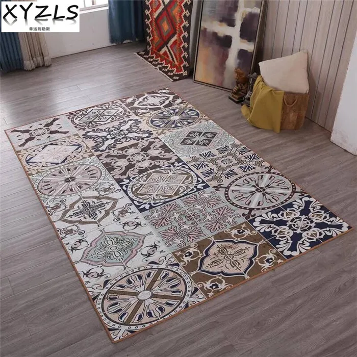 Style 1 XYZLS новые европейские классические ретро королевские ковры Модные Простые напольные впитывающие коврики Нескользящие Коврики для гостиной спальни прихожей - Цвет: Style 1