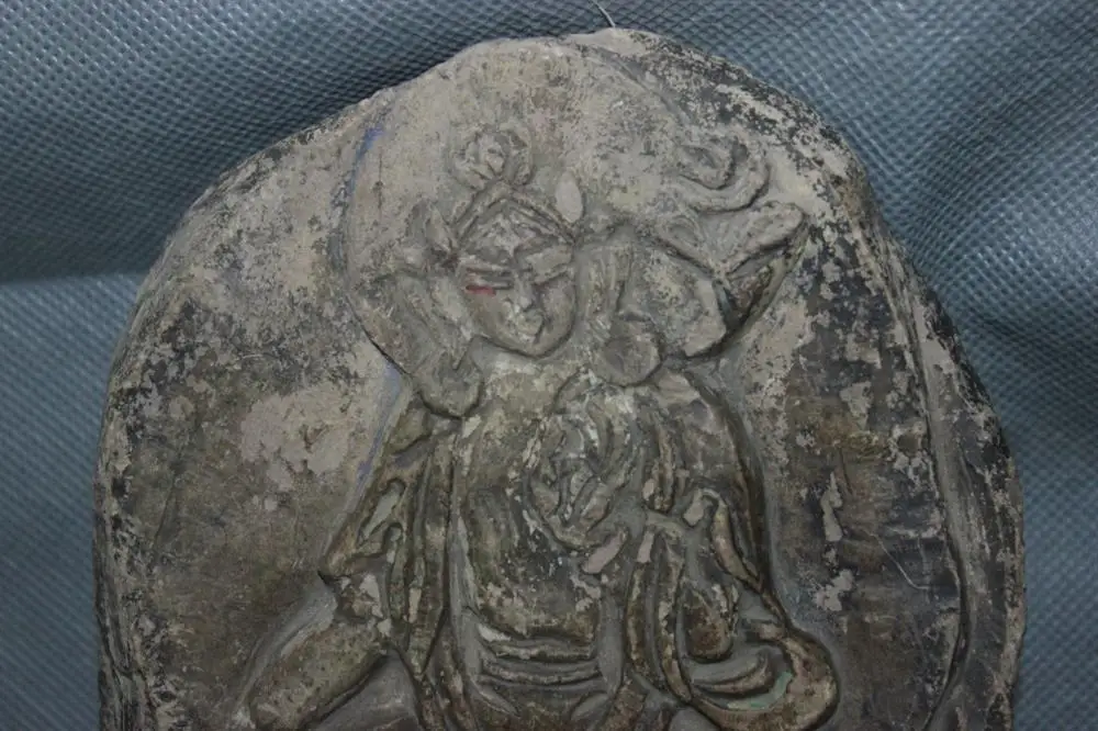 Китай античный Тибет Марни камень буддистская Белая Тара Будда статуя QQ EW | Дом и