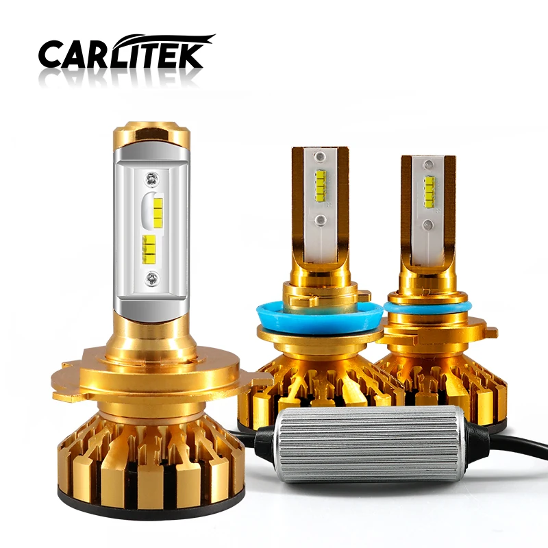 Carlitek 2 шт. H4 H7 светодиодный фар автомобиля лампы с зэс чип H1 H11 H8 свет CANBUS Error Free