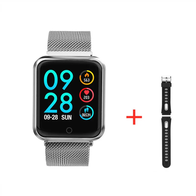 add gray strap Смарт-часы P68 для мужчин и женщин, монитор сердечного ритма, спортивный фитнес-трекер, умные часы для IOS, iphone, apple, Android, PK часы 5 IWO 11/12 - Цвет: add gray strap