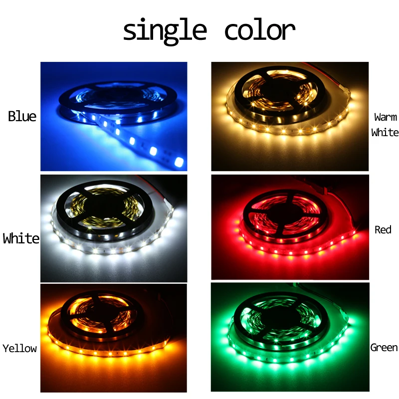 DC 12 В вольт Светодиодная лента 2835 RGB Водонепроницаемая 5 м 60LED/M лампа Диодная