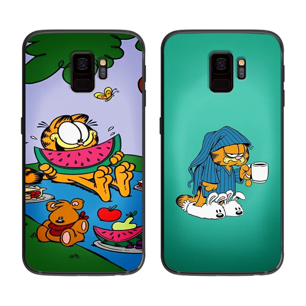 Garfield Настольный мягкий чехол для телефона Samsung Galaxy S6 S7 S8 S9 S10e Plus Note 8 9