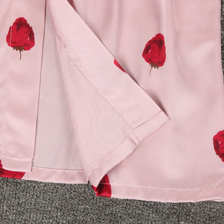 

Pink Summer Strap Top Robe New Fashion Womens Home Wear Nightgown Sleepwear Sexy Sleep Nightdress Bath Gown Size M L XL