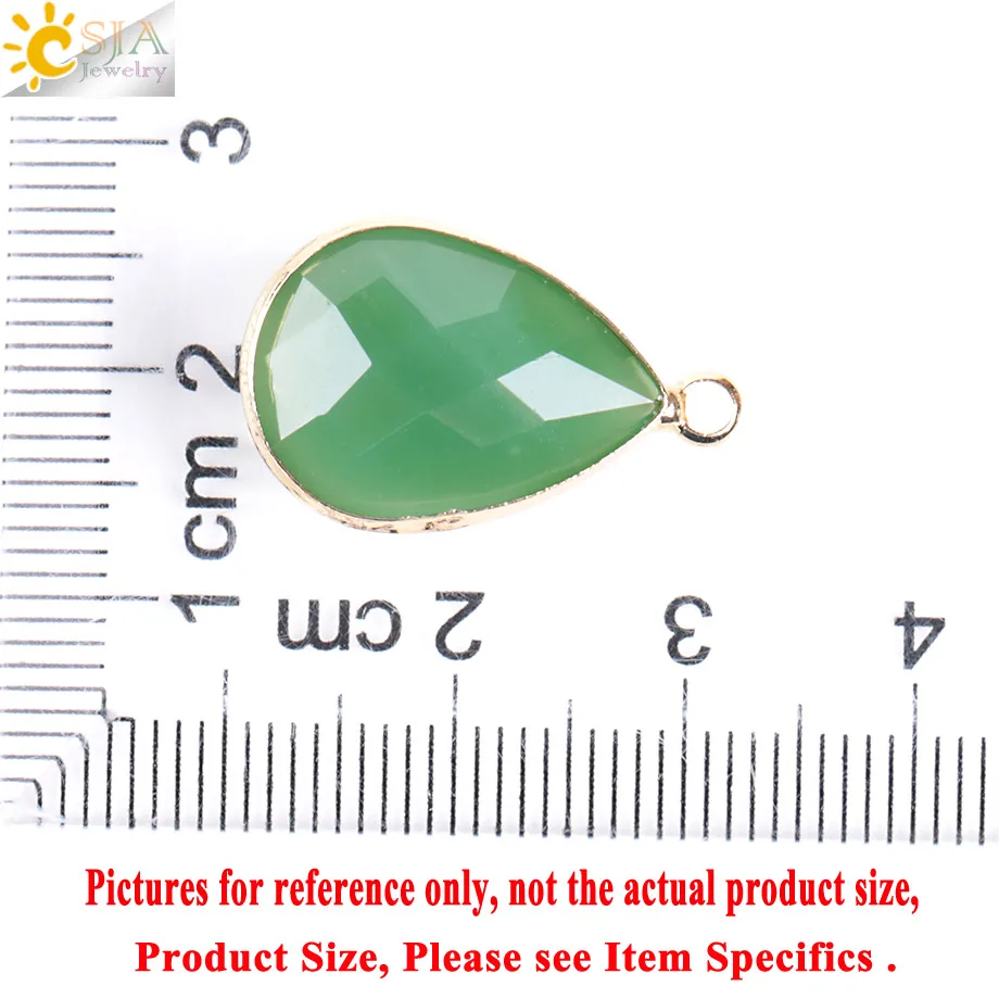 

CSJA 30pcs Water Tear Drop Beads Faceted Cutting Charms Pendant for Women Glass Crystal Jewelry Beads Standard Shipping S126