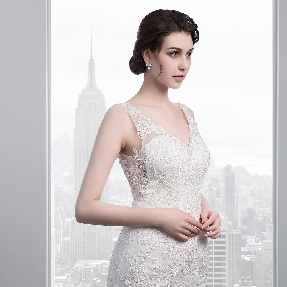 2017 настоящие фото trouwjurk свадебное платье с кружевной аппликацией Vestido De Noiva