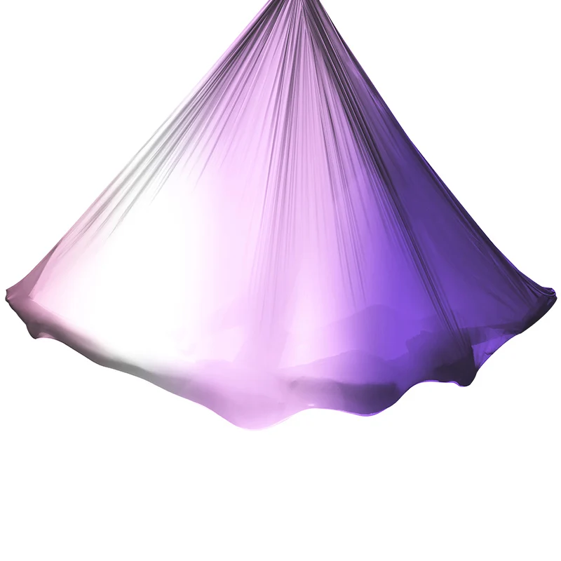 Purple light color Эффектом деграде(переход от темного к Красочный Воздушный Гамак для йоги и формирующая листы для кровли 4 м х 2,8 м антигравитационный чехол Пояса для йоги для занятий спортом, для йоги, под заказ, воздушный Йога гамак качели Детская кроватка детская кровать - Цвет: Purple light color