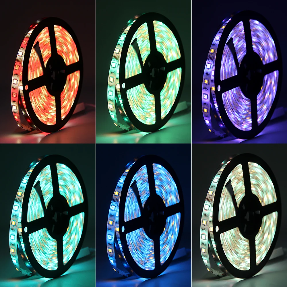 Фото Светодиодная лента RGB RGBW RGBWW 12 в пост. Тока 5050 60 светодиодов/м 5 м с мини Светодиодная лента RGB RGBW RGBWW 12 в пост. Тока 5050 60 светодиодов/м 5 м с мини