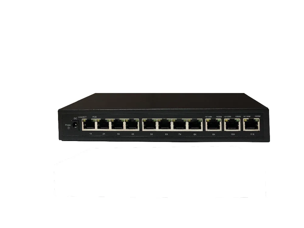 8 портов 10/100base t коммутатор POE с 3 гигабитными RJ45|8 port|poe switchpoe port switch |