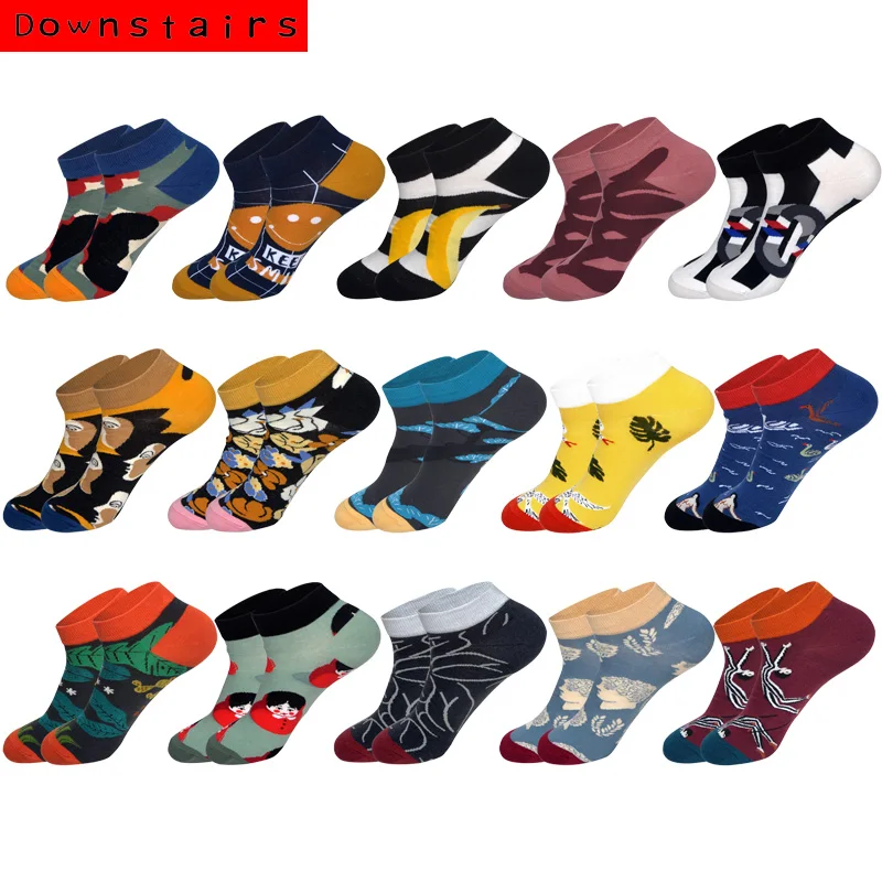 Downstairs Summer New Cool Boat Socks For Eur38-43 Brand Designer Streetwear Men/Women Lowcut Ankle Calcetines