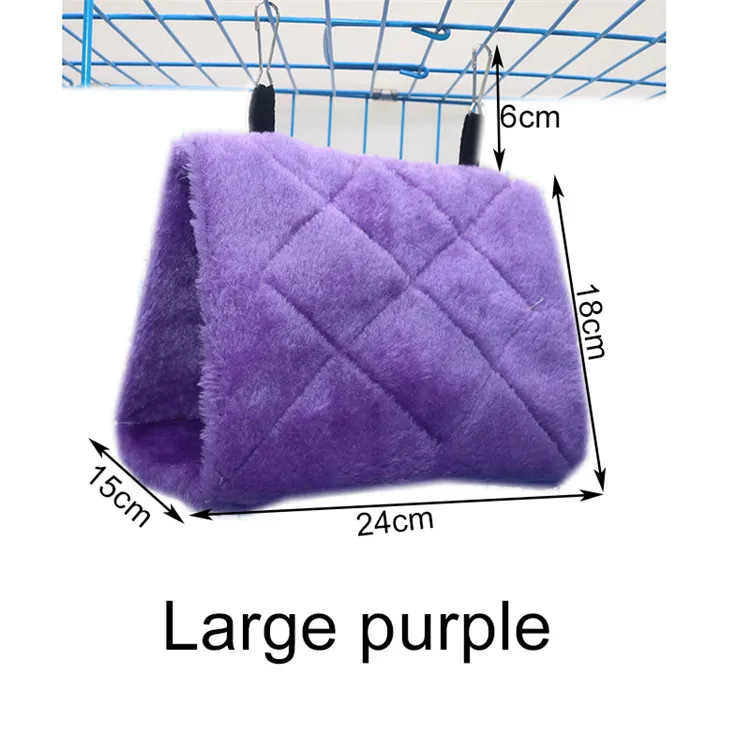 Large purple 1 pcs 1 шт., модный плюшевый костюм попугая, треугольное гнездо, подвесное гнездо, зимний теплый треугольный подвесной гамак для семьи, товары для домашних животных - Цвет: Large purple 1 pcs