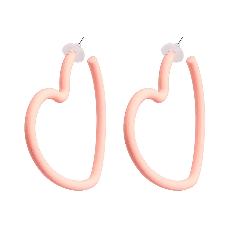 pink 8 цветов, Новое поступление, серьги-кольца в форме звезды, акриловая живопись, большие круглые гипербола, модные серьги для женщин - Окраска металла: pink