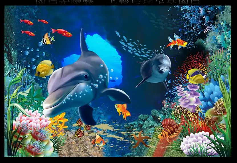 Пользовательские фото обои фрески 3D средиземноморский пейзаж Дельфин Бэй