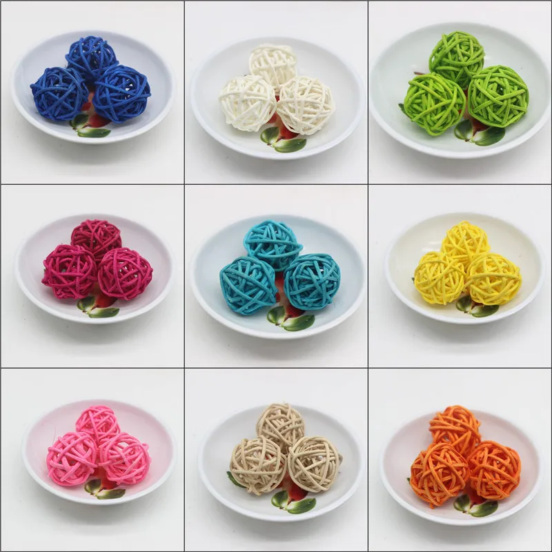 

100pcs Rattan Wicker Cane 3cm Rattan Ball for Garden Patio,Wedding,Party decoration, DIY for Thailand style string lights