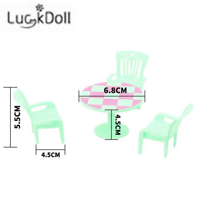 LUCKDOLL 4-х компонентная мебель 3 стула + стол подходит для куклы аксессуары девочек