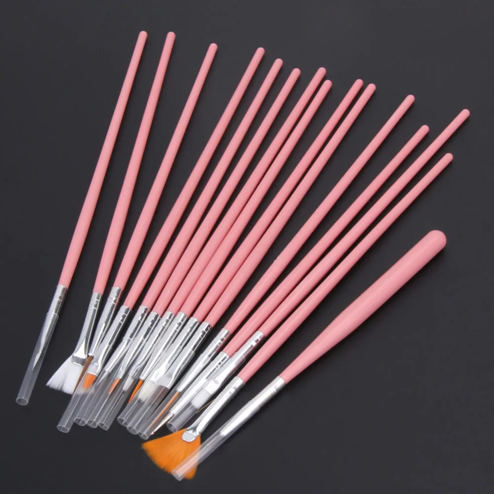 15 шт. Дизайн ногтей Аксессуары Кисточки комплект Инструменты Профессиональный Pen