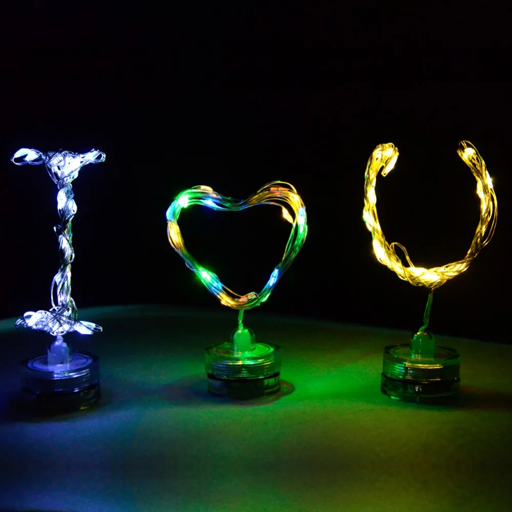 Светодиодная гирлянда на медном и серебряном проводе с питанием от батареи