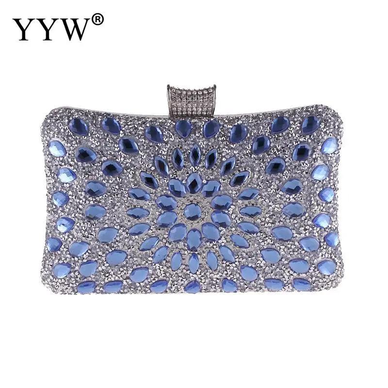 blue Роскошный женский клатч, стразы, на палец, вечерняя сумочка, мини, Bolsa Feminina, для свадебной вечеринки, сумочка с кристаллами, кошелек, дизайнерский, дневной клатч - Цвет: blue