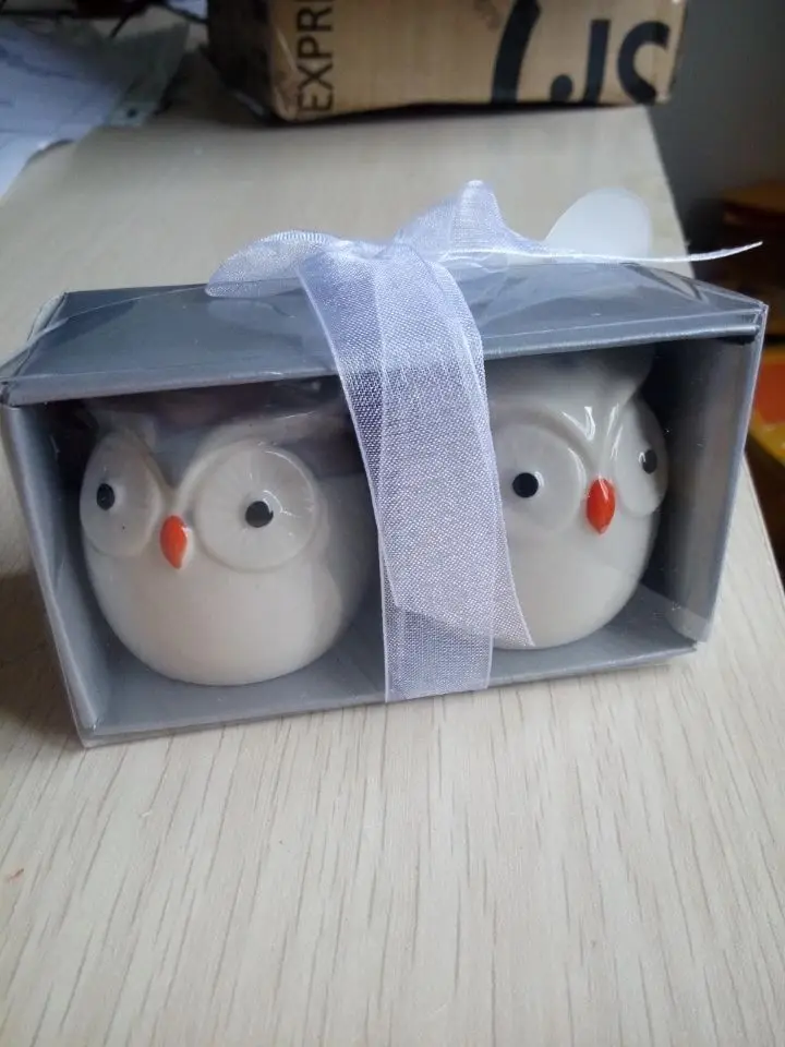Wedding Favors and Gifts Baby Shower Owl Always Love You Ceramic Salt Pepper Shaker Free Shipping 60pcs=30sets/lot | Дом и сад