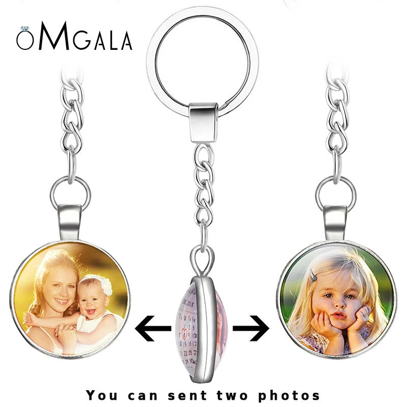 OMGALA DIY Двусторонняя персонализированные пользовательские брелки Детские Семья