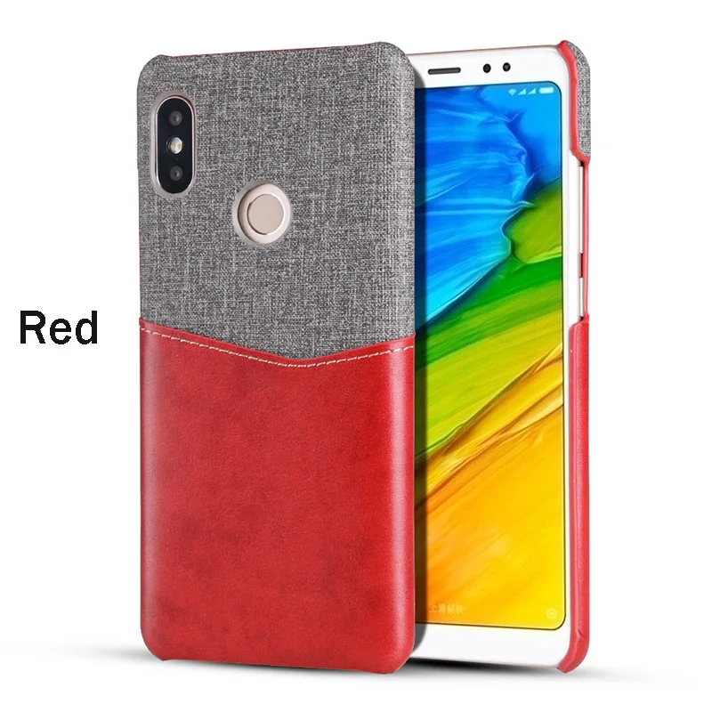 Чехол Suntaiho для xiaomi redmi note 5 pro redmi 5 plus чехол из искусственной кожи+ холщовая задняя крышка для xiaomi 8 SE чехол для xiaomi 5X 6X чехол - Цвет: Red