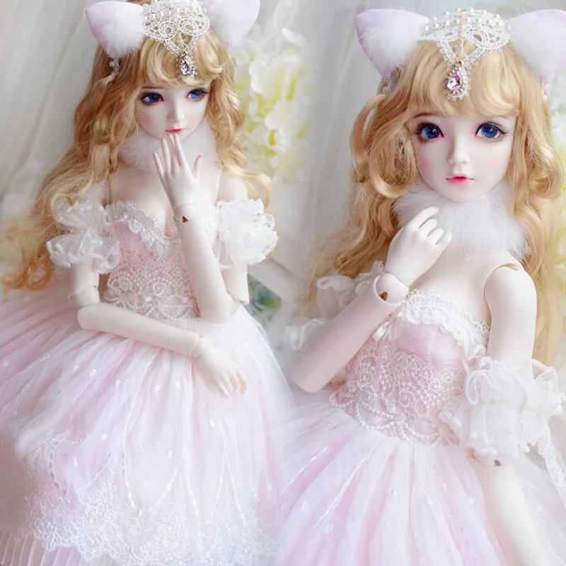 Новый розовый/синий длинная юбка платье одежда в западном стиле 1/3 1/4 BJD Кукла SD MSD